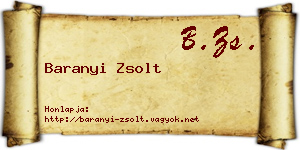 Baranyi Zsolt névjegykártya